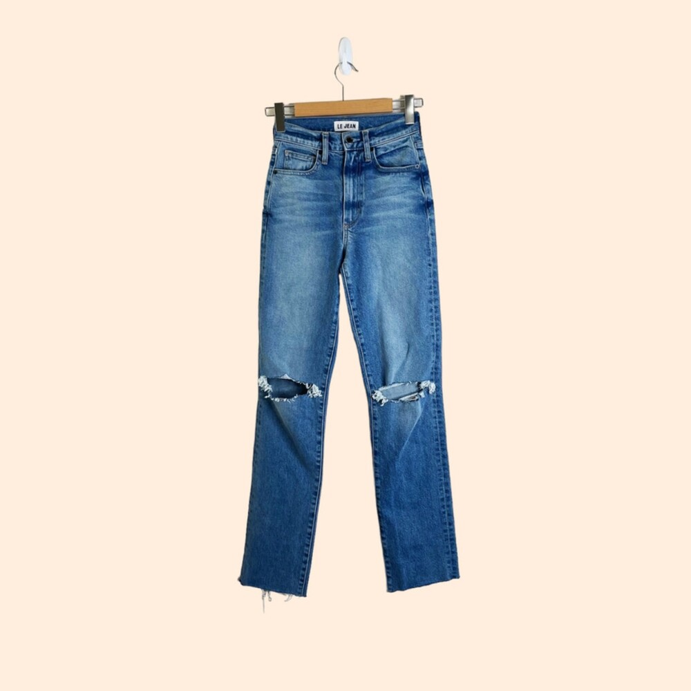 LE JEAN Sabine High Rise Straight Jeans